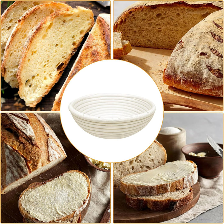 Gärkörbchen für Brot, Gärkorb Rund 22 cm, Brot Backen Zubehör, Banneton Gärkörbe Set, Bread Proofing
