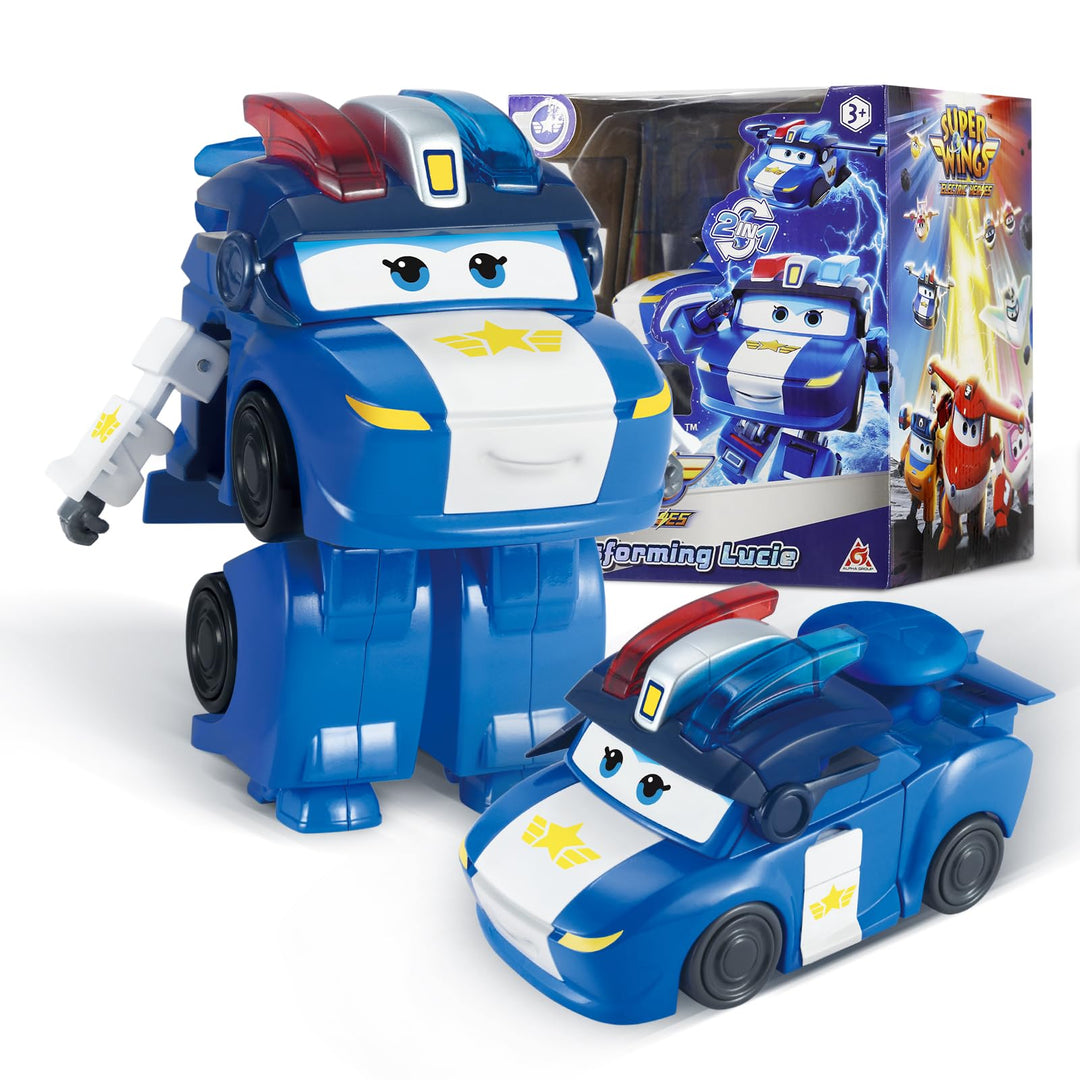 Super Wings Transformations-Flugzeug Supercharged Lucie, ca. 12,7 cm grosse Spiel-Figur für Kinder,
