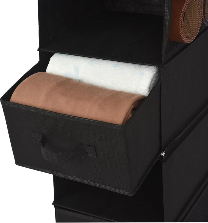 GRANNY SAYS Hängeorganizer Schrank, 1 Stück Hängeregal Stoff mit Schubladen, Schwarz Hängeaufbewahru