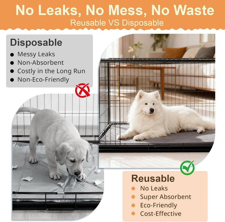 Inkontinenzunterlage Waschbar, 2er Set 90x60 cm Hundedecke Wasserdicht PIPI Matten für Hunde, Welpen