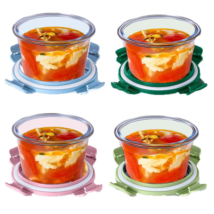 Glasschalen Mit Deckel, 520ML Suppen Behälter, Meal Prep Gläser, Glasdose Mit Deckel, Glas Vorratsdo