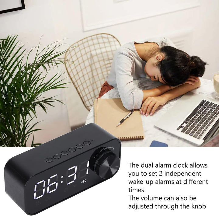 Radiowecker, Multifunktionaler Bluetooth-Lautsprecher, Uhrenlautsprecher, Tragbarer Radiowecker mit