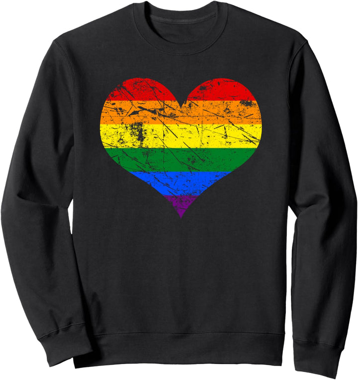 Stolz Regenbogen LGBT Herzfahne Stolz Monat Gay Vintage Sweatshirt
