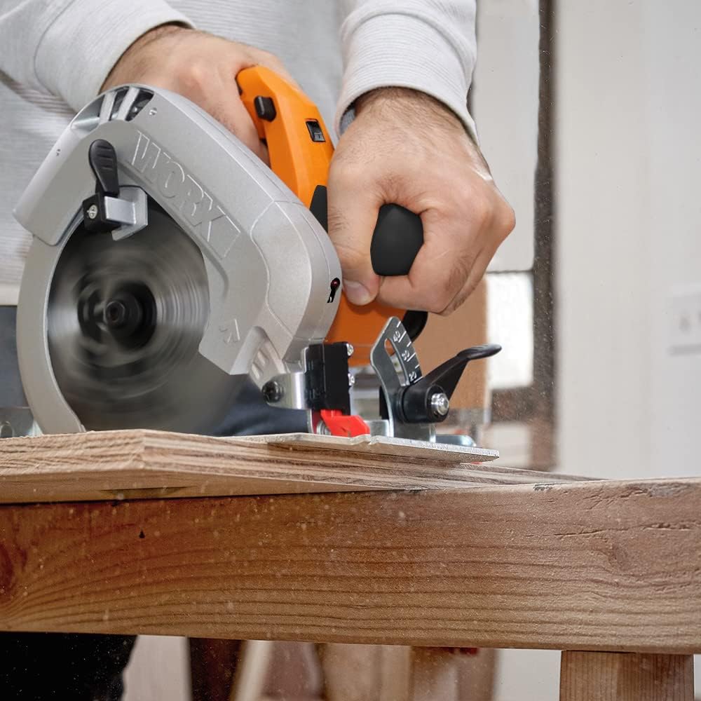 WORX WX445 Handkreissäge 1600W - mit präziser Schneidleistung, Laserführungssystem, einstellbarem Sc