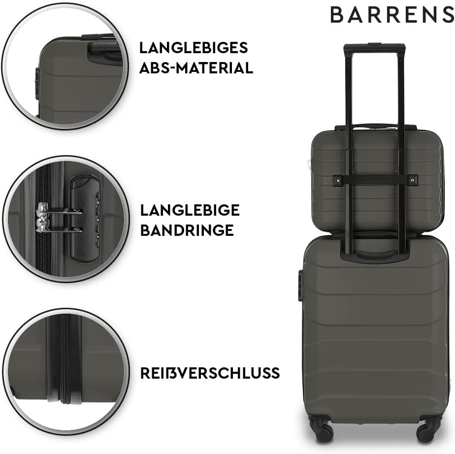 BARRENS Kosmetiktasche | Reiseetui mit Griff | Handgepäck | Zur Befestigung am Koffer oder zum Trage