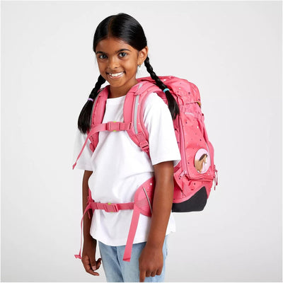 ergobag pack Set ergonomischer Schulrucksack, 6-teilig, Urlaub auf dem ReitBärhof - Pink, Einheitsgr
