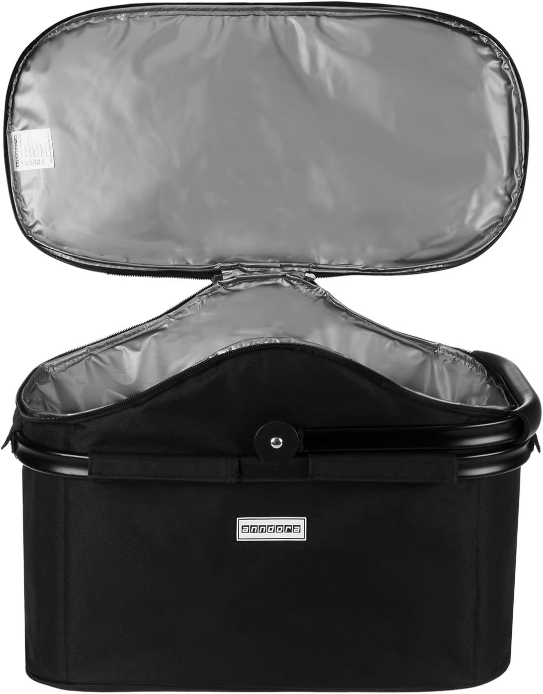 anndora Einkaufskorb 25 Liter ISO Picknick Kühlkorb - schwarz Iso: Schwarz