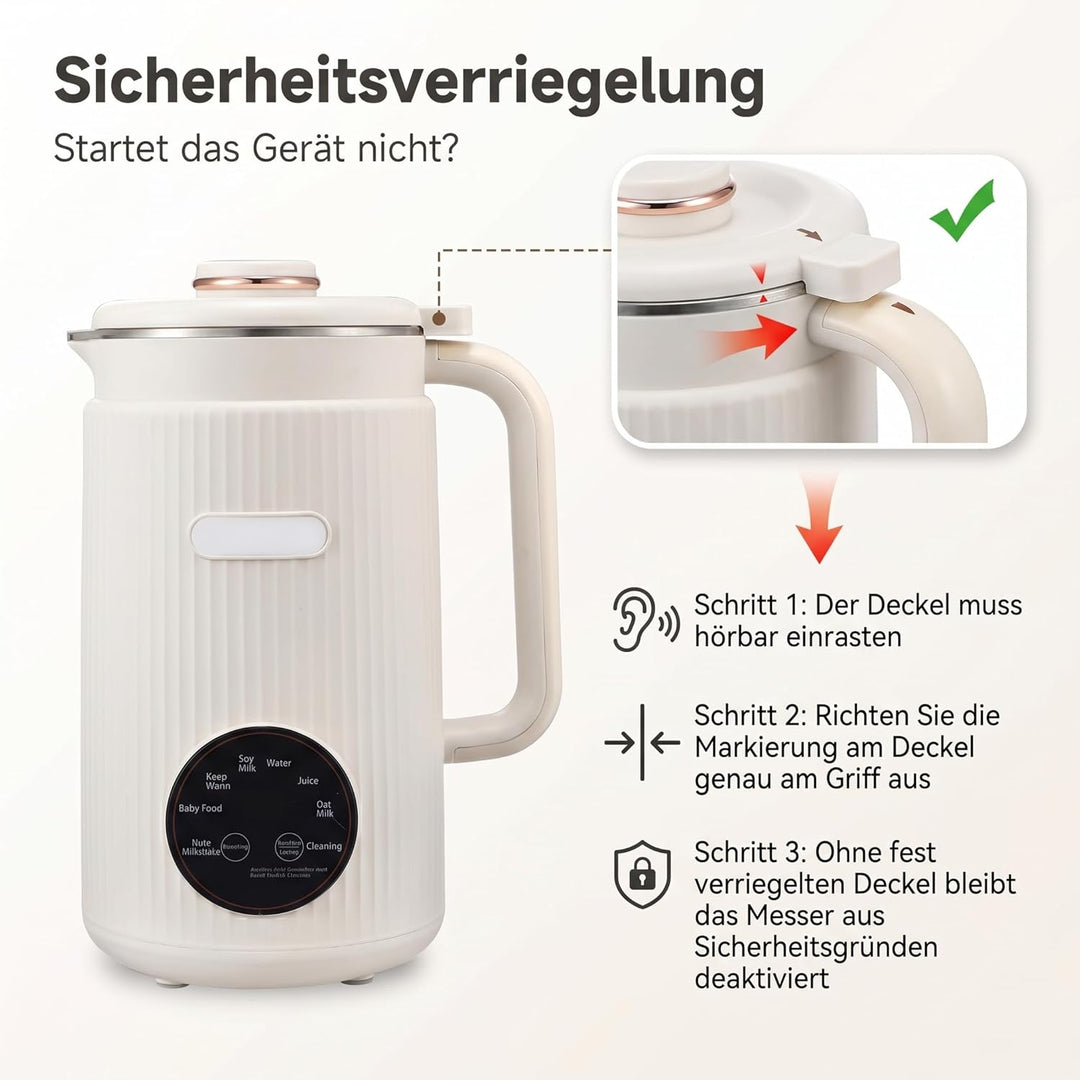 Irishom Nussmilchmaschine, Automatische Mandelmilchmaschine für selbstgemachte Pflanzenmilch, Hafer,