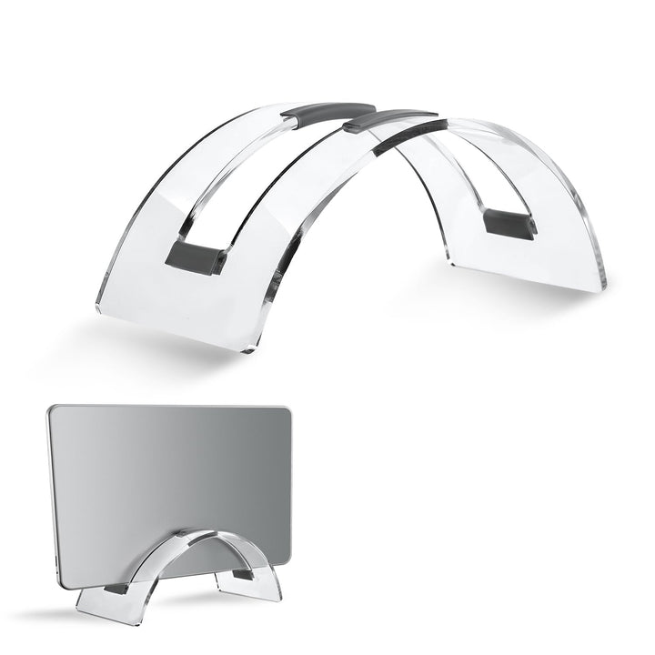 Vertikaler Laptopständer für den Schreibtisch, Transparent Acryl-Laptophalter Unsichtbar Platzsparen