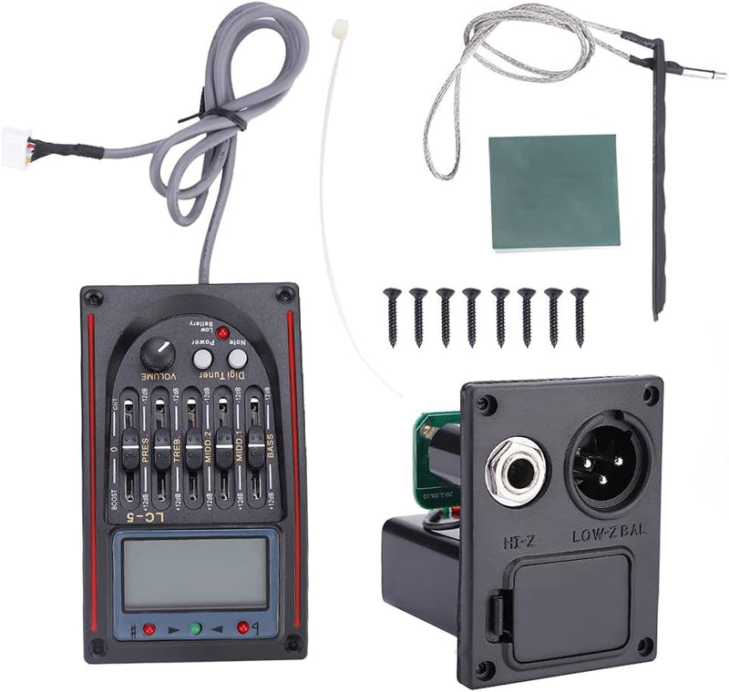 LCD 5-Band-Akustikgitarren-Vorverstärker-EQ LC-5 Equalizer-Tuner Piezo-Pickup-Equalizer-Pickup-Tuner