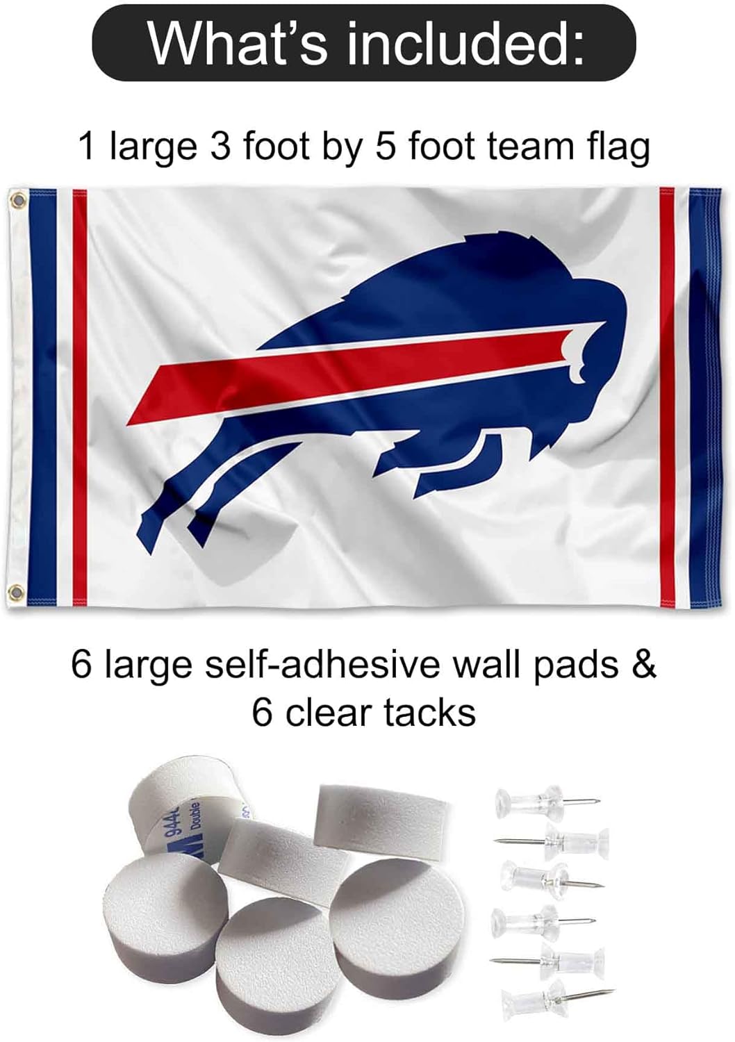 Buffalo Bills White Banner and Tapestry Wall Tack Pads