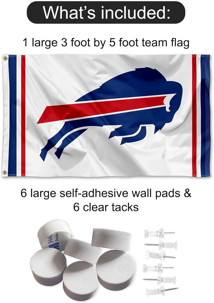 Buffalo Bills White Banner and Tapestry Wall Tack Pads