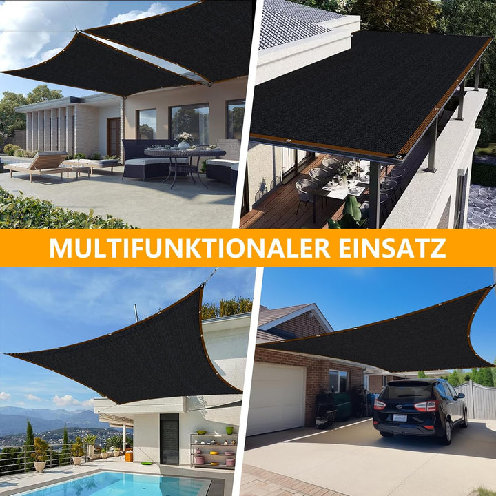 Sonnensegel-Rechteckig FüR Balkon,Schattennetz GewäChshaus Blockieren Sie Effektiv Sonnenlicht Und U