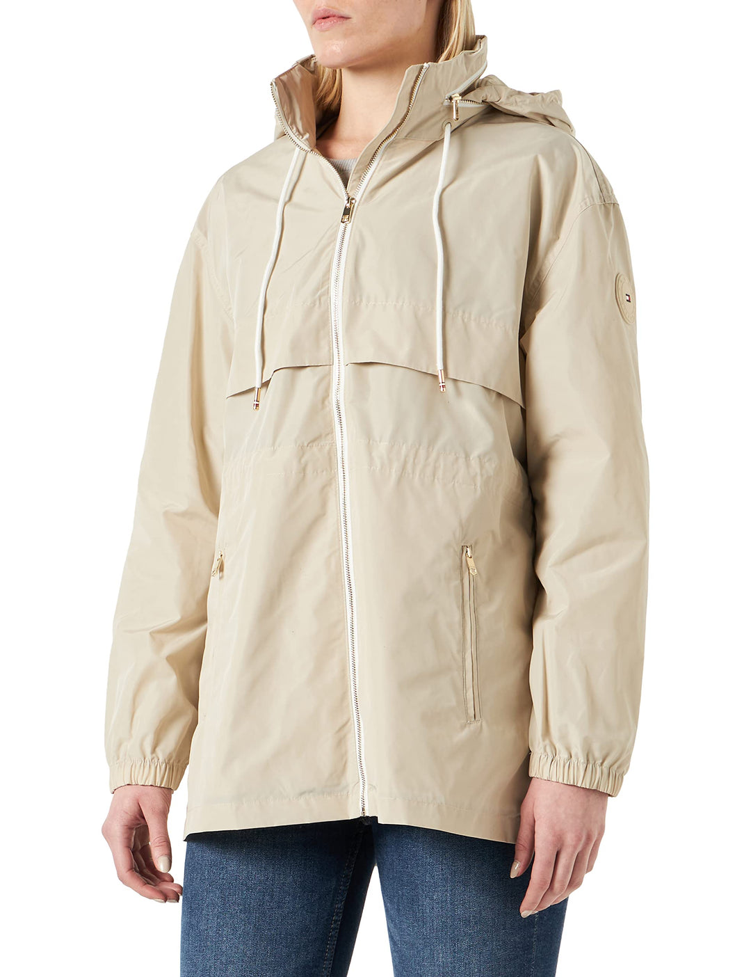 Tommy Hilfiger Damen Windbreaker, Beige (Light Sandalwood)