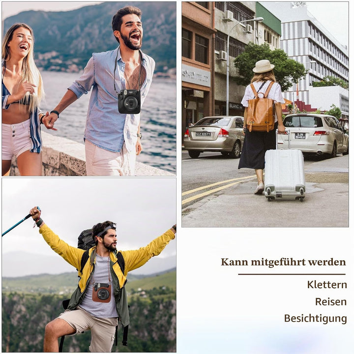 Kameratasche für Fujifilm Mini 12, PU-Leder Schutzhülle Kompatibel mit Instax Mini Instant und Digit