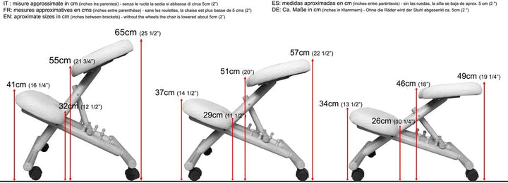 cinius Ergonomischer Stuhl Orthopädischer Kniestuhl Computerstuhl Kniehocker Stoff Natural/Rot Farbe