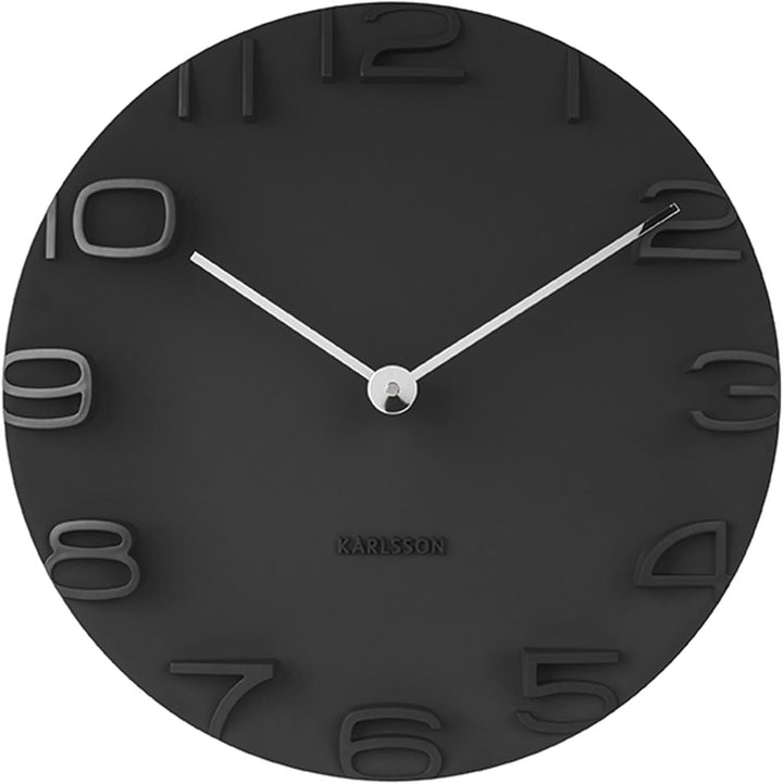 Karlsson KA5311BK Wanduhr On The Edge, schwarz mit Zeiger, Chrom One Size Metallic, One Size Metalli