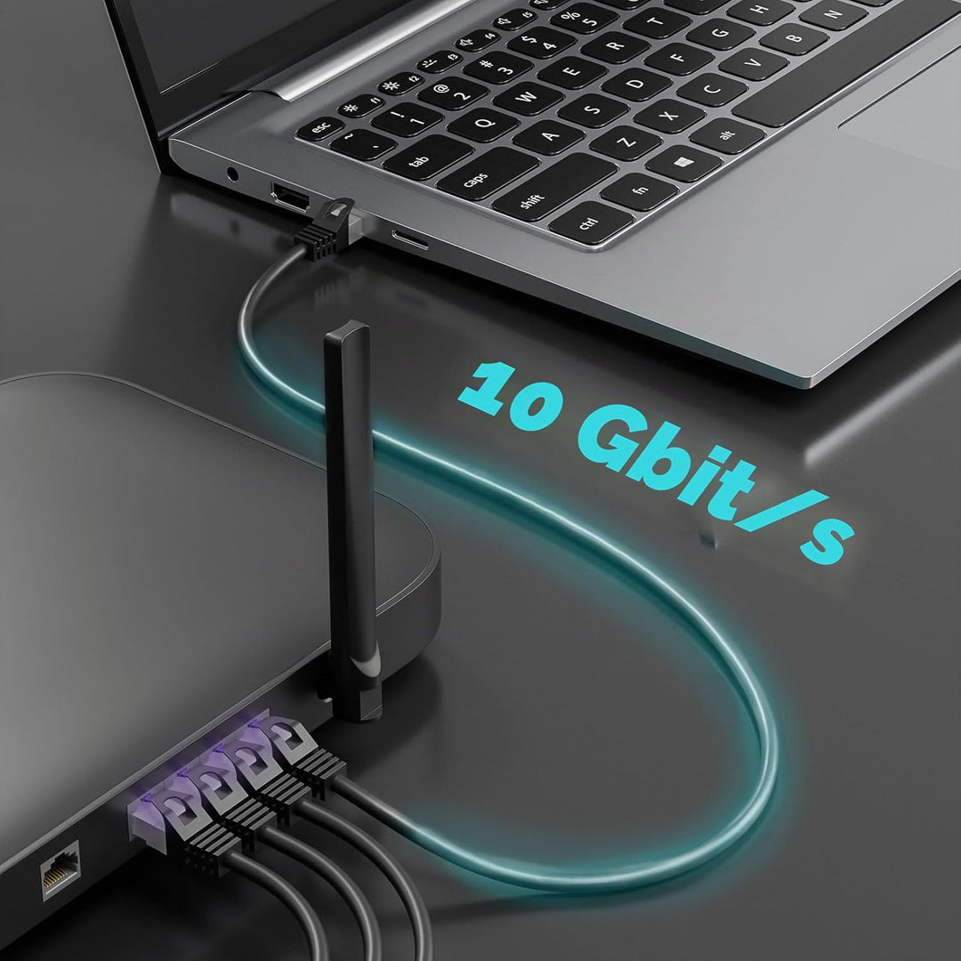 FGB 10 Gbps Patchkabel 1m x 5, RJ45 Netzwerkkabel CAT 7, (SFTP PIMF Schirmung) Kupfer Ethernet Kabel