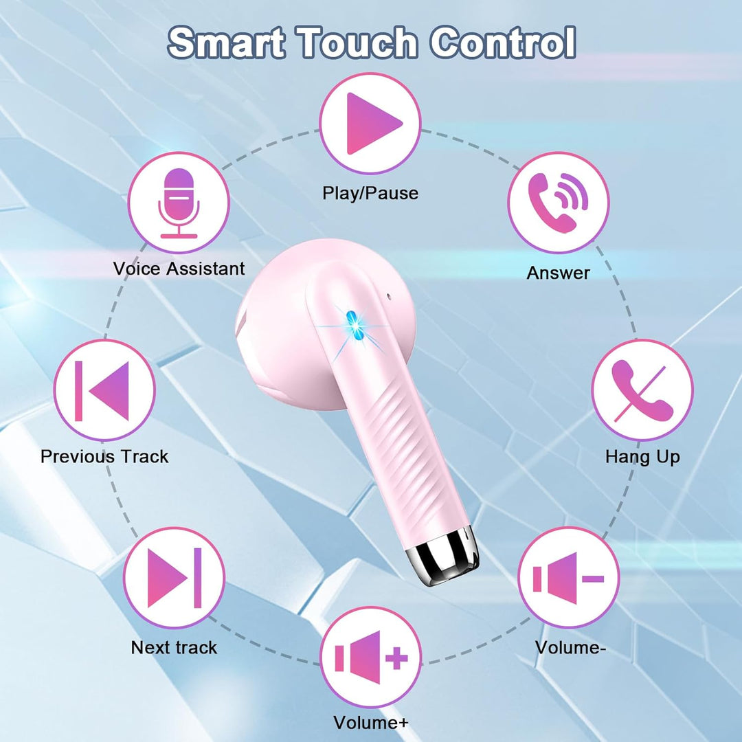 Bluetooth 5.4 Kopfhörer, In Ear Kopfhörer Kabellos mit 4 Mic, 48H Tiefer Bass Spielzeit Wireless Ear