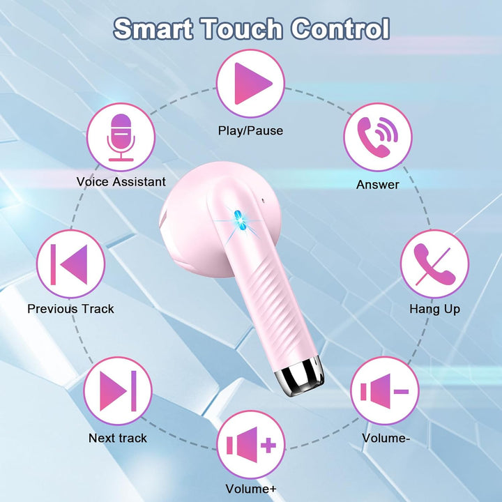 Bluetooth 5.4 Kopfhörer, In Ear Kopfhörer Kabellos mit 4 Mic, 48H Tiefer Bass Spielzeit Wireless Ear