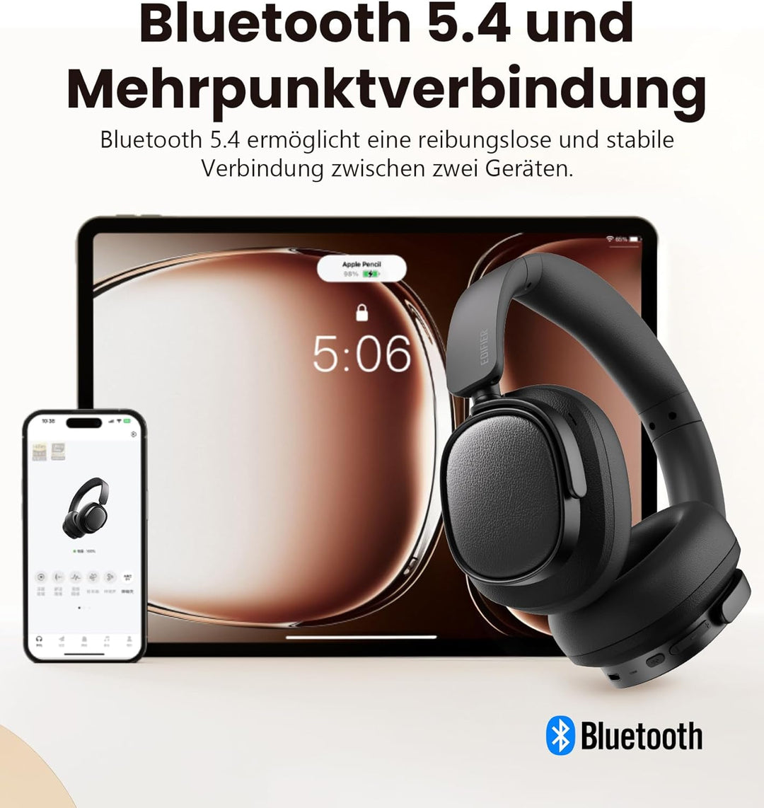 Edifier ES850NB Kabellose Over-Ear-Kopfhörer mit Geräuschunterdrückung, Hi-Res Audio Wireless, LDAC,