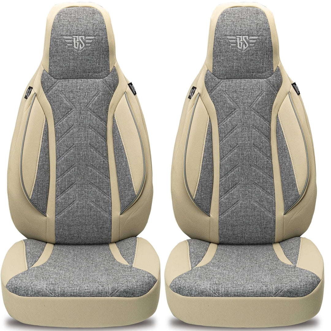 BREMER SITZBEZÜGE Mass Sitzbezüge Schonbezüge für Skoda Karoq PLKT209 PLKT209 - Grau/Beige Karoq, PL