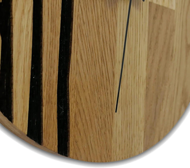 SENTOP Wanduhr aus Holz, Wanduhr aus Eiche, Moderne Wanduhr, Heimdekoration, Wanduhr aus echtem Eich
