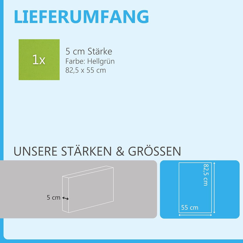 platino24 Schallabsorber aus Basotect G+, 1 Absorberelement Rechteck 82,5x55cm in Hellgrün, Akustikv