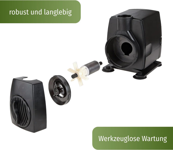 CLGarden Springbrunnen Pumpe SP3 mit Licht 3x LED Ring Beleuchtung weiss 12V Springbrunnenpumpe für