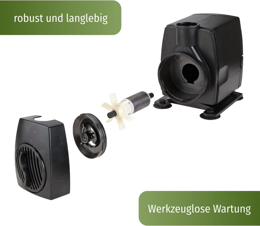 Springbrunnen Pumpe SP3 mit Licht 3x LED Ring Beleuchtung blau 12V Springbrunnenpumpe für Gartenbrun