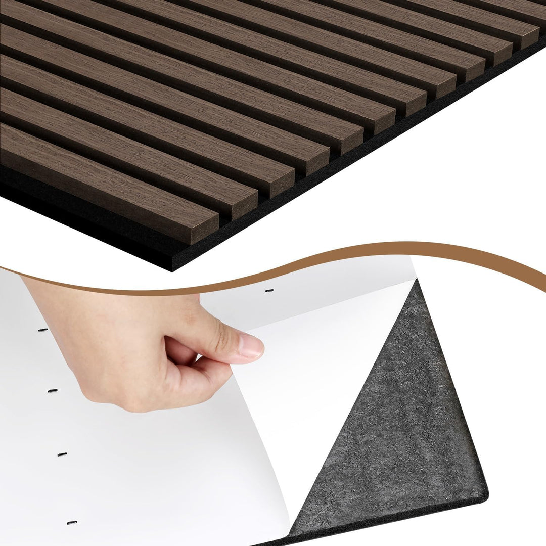 Akustikpaneele Selbstklebend Holz 2,88㎡ - 4 Stück 120x60cm,akustik paneele 3D Schalldämmung Echoredu