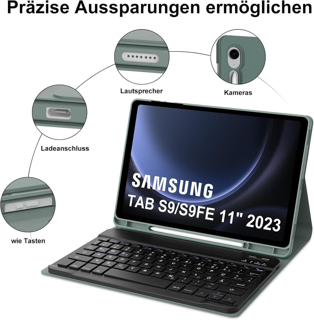 IVEOPPE Tastatur für Samsung Galaxy Tab S9FE/S10FE 10.9", Hülle Tastatur Galaxy Tab S9/S10FE 2025, M