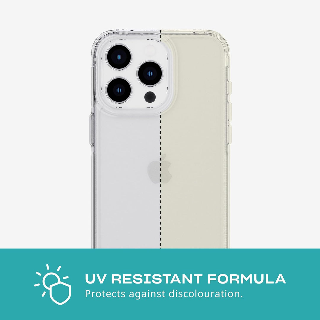 tech21 Evo Clear Hülle für iPhone 15 Pro – Aufprallschutz – transparent farblos, farblos