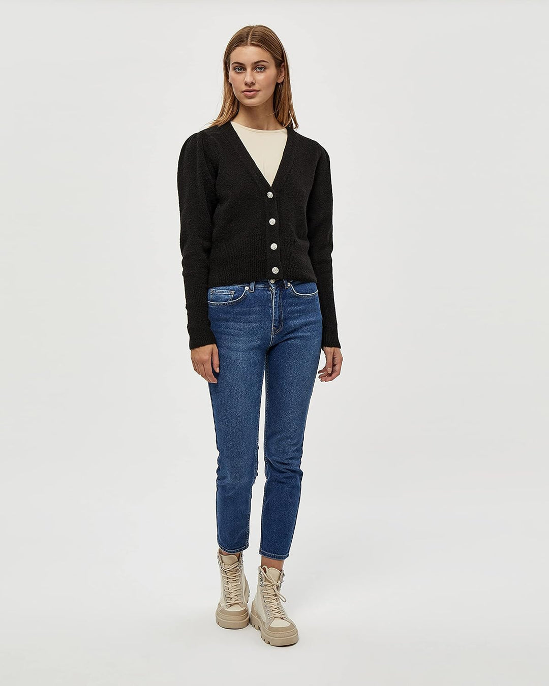 Desires Damen GEA Cardigan Strickjacke XXL 9000 Black, XXL 9000 Black
