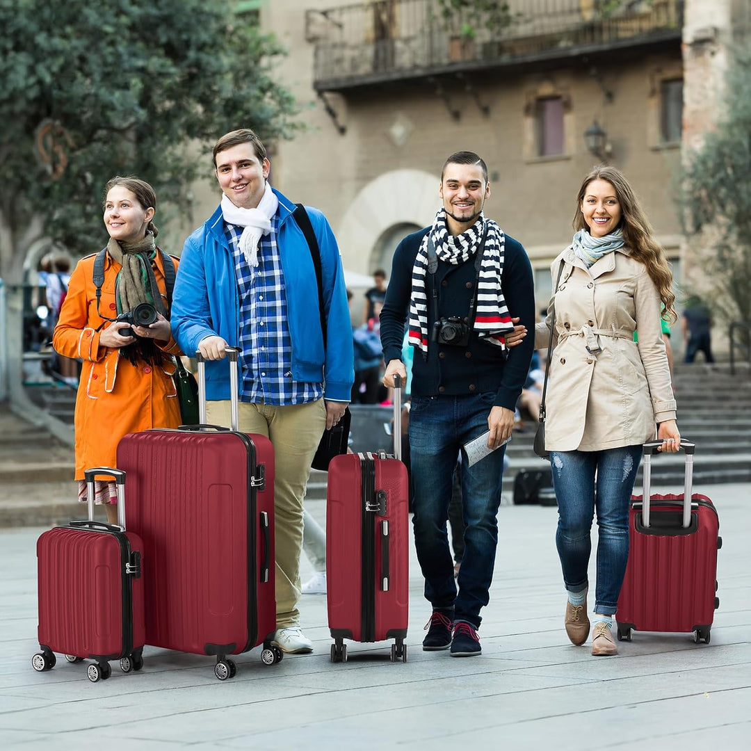 LALAHO Kofferset 3/4/5 teilig, Reisekoffer Set mit Kosmetikkoffer, Hartschalen Koffer Set aus ABS, G
