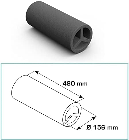 Schalldämpfer Daunenrohr 160 mm 480 (Durchmesser 160 mm, Länge 480 mm)