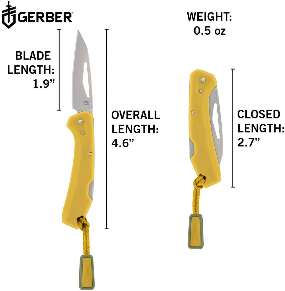 Gerber Taschenmesser mit Zugband, LST Mini, 440A Wharncliffe-Edelstahlklinge, Griffschalen aus glasf