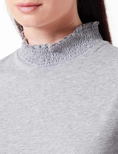 BOSS Damen C_emas Jersey-Top S Medium Grey, S Medium Grey