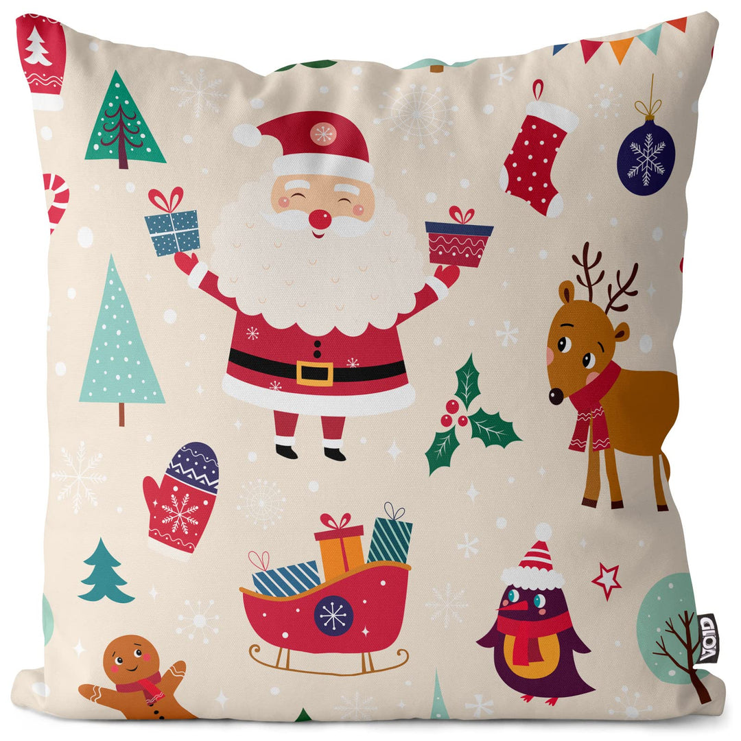 VOID Schlitten Nikolaus Weihnachten Kissenbezug Kissenhülle Sofakissen Kissen Deko Weihnachten Winte