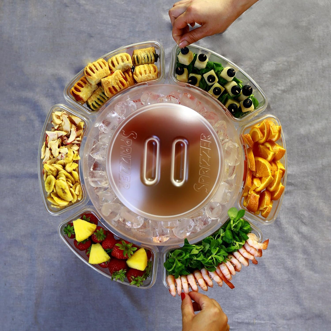 Sprizzer - Set Aperitif 6 Transparente Schalen für Snacks und Lebensmittel, zum Anbringen am Behälte