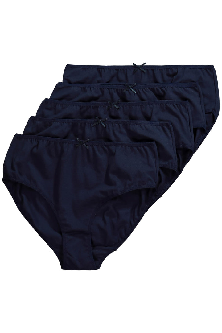Ulla Popken Damen Taillenslip (5er Pack) 74-76 Nachtblau, 74-76 Nachtblau