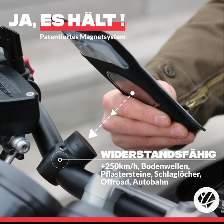Shapeheart französische Innovation, magnetische Motorrad-Telefonhalterung Pro mit Abnehmbarer wetter