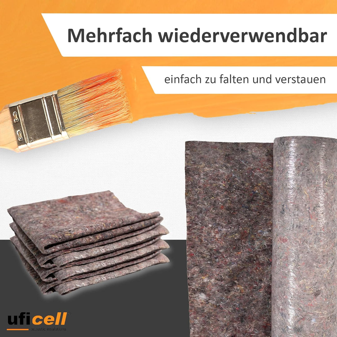 easypaint® PREMIUM Malervlies [50 m²] - Schutzvlies mit PE Anti Rutsch Beschichtung - Gewicht: 180 g
