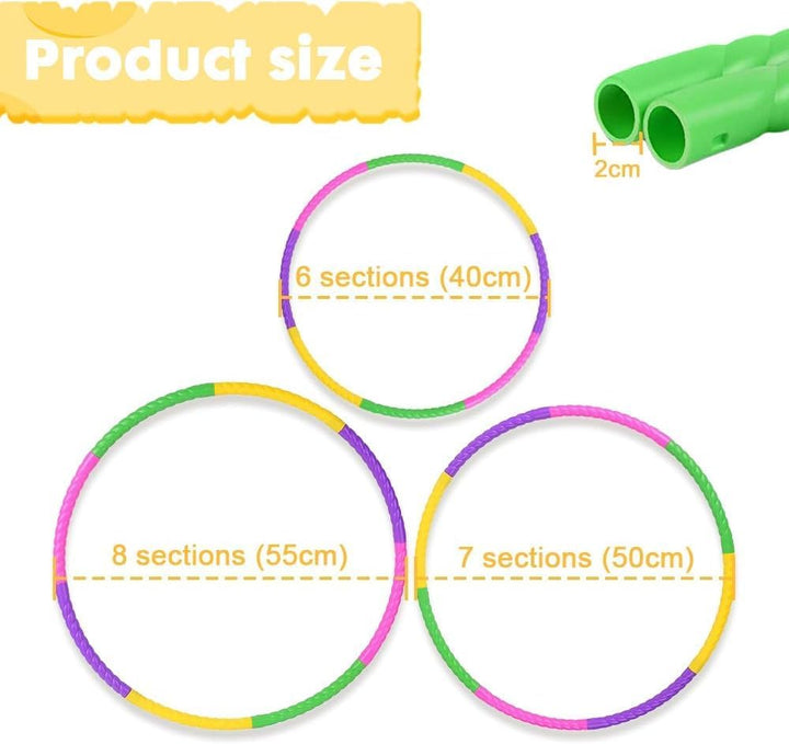 Hula Hoop Reifen Kinder, 2 Stück 8 Abschnitte teilbarer Hullahub-Reifen Children&