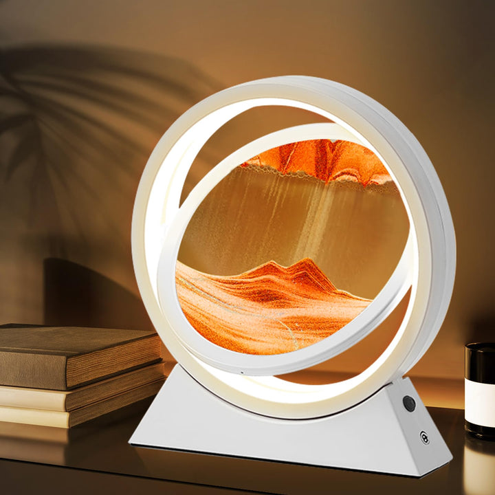 Ulikey Sandbilder Zum Drehen, 3D Dynamische Sandbild mit Led Licht, 10 Zoll Bewegende Sandkunst, Fli