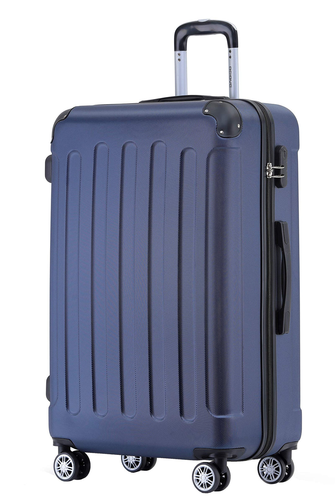 BEIBYE Hartschalen-Koffer Trolley Rollkoffer Reisekoffer Handgepäck 4 Rollen (M-L-XL-Set) (Dunkelbla