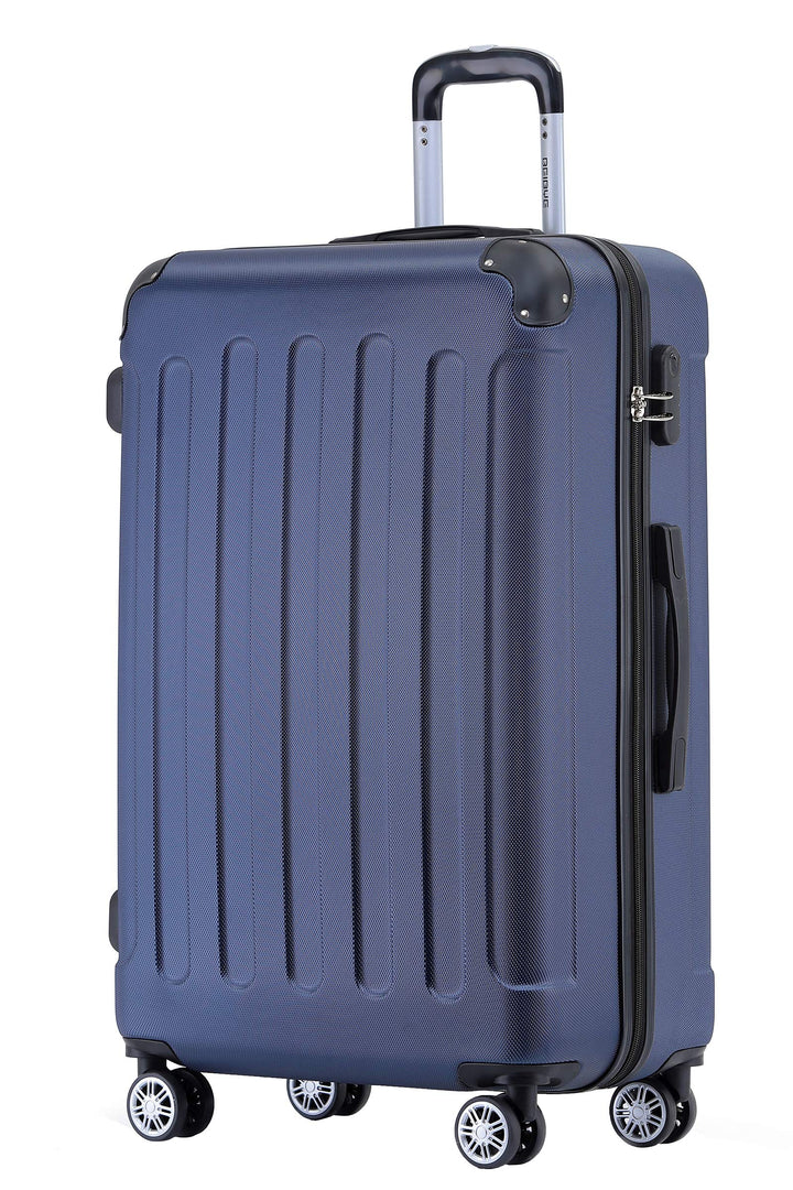 BEIBYE Hartschalen-Koffer Trolley Rollkoffer Reisekoffer Handgepäck 4 Rollen (M-L-XL-Set) (Dunkelbla