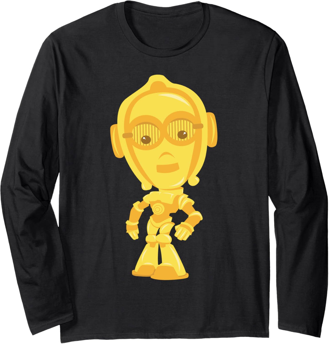 Star Wars C-3PO Big Head Cartoon Langarmshirt