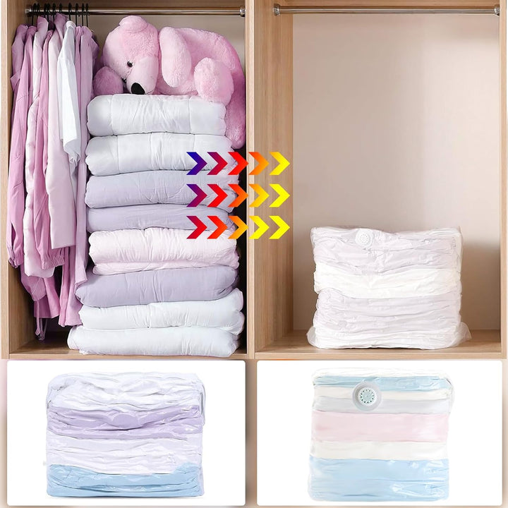 5PCS Vakuumbeutel für Bettdecken 100x80x32cm Würfel Vakuumbeutel für Kleidung Gross xxl Vacuum Bags