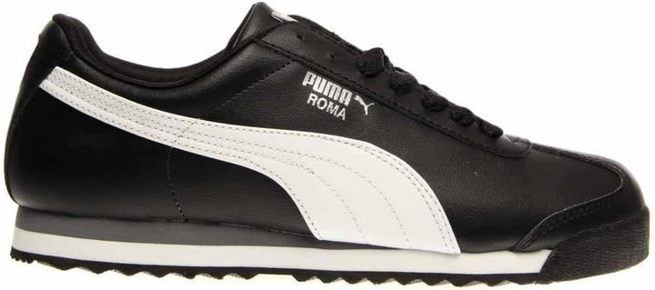 PUMA Damen Roma Basic Turnschuh 43 EU Schwarz Weiss Silberfarben, 43 EU Schwarz Weiß Silberfarb